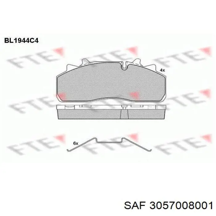 Sapatas do freio dianteiras de disco SAF 3057008001 preço, a partir de 119,93 USD