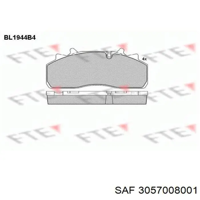 3057008001 SAF Sapatas do freio dianteiras de disco