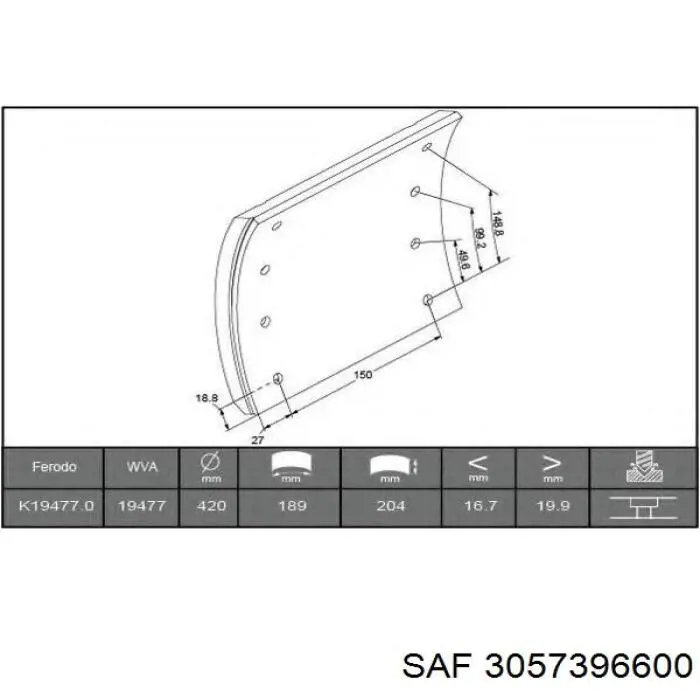 Compre 3057396600 SAF Sapatas do freio traseiras de tambor