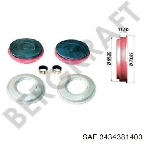 Kit de reparação de suporte do freio dianteiro SAF 3434381400 preço, a partir de 21,14 USD