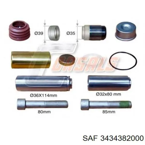 3434382000 SAF Kit de reparação de suporte do freio traseiro