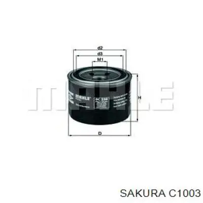 Filtro de óleo C1003 Sakura