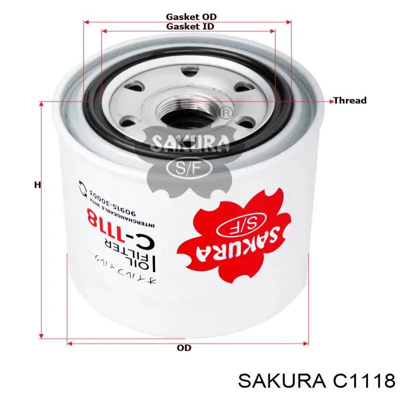 Filtro de óleo Sakura C1118 preço, a partir de 11,83 USD