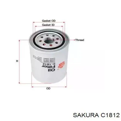 C1812 Sakura Filtro de óleo