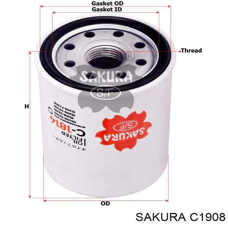Compre C1908 Sakura Filtro de óleo