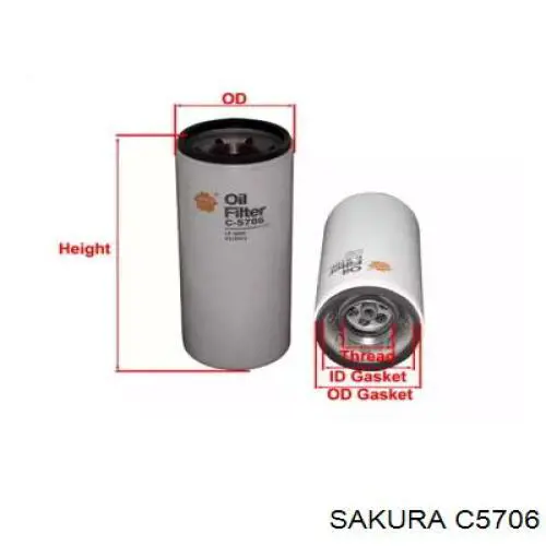 Filtro de óleo Sakura C5706 preço, a partir de 30,30 USD