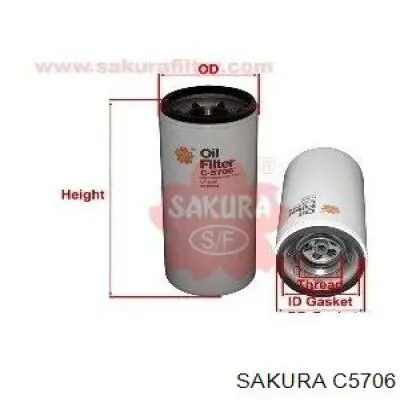 Compre C5706 Sakura Filtro de óleo