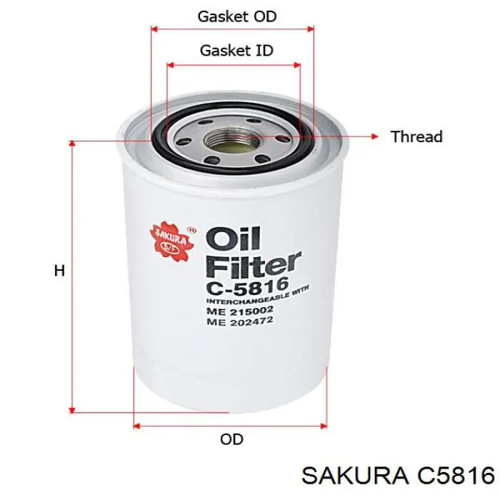Filtro de óleo Sakura C5816 preço, a partir de 7,20 USD