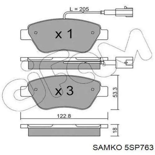 Sapatas do freio dianteiras de disco Samko 5SP763 preço, a partir de 27,79 USD