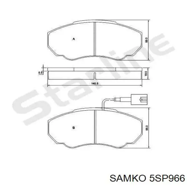 Sapatas do freio dianteiras de disco Samko 5SP966 preço, a partir de 40,47 USD