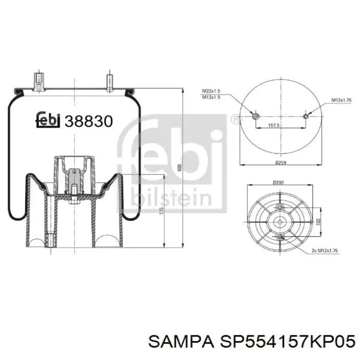  Sampa Otomotiv‏ SP554157KP05 preço, a partir de 102,54 USD