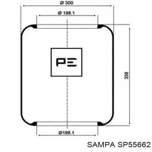 Coxim pneumático (suspensão de lâminas pneumática) do eixo Sampa Otomotiv‏ SP55662 preço, a partir de 64,72 USD