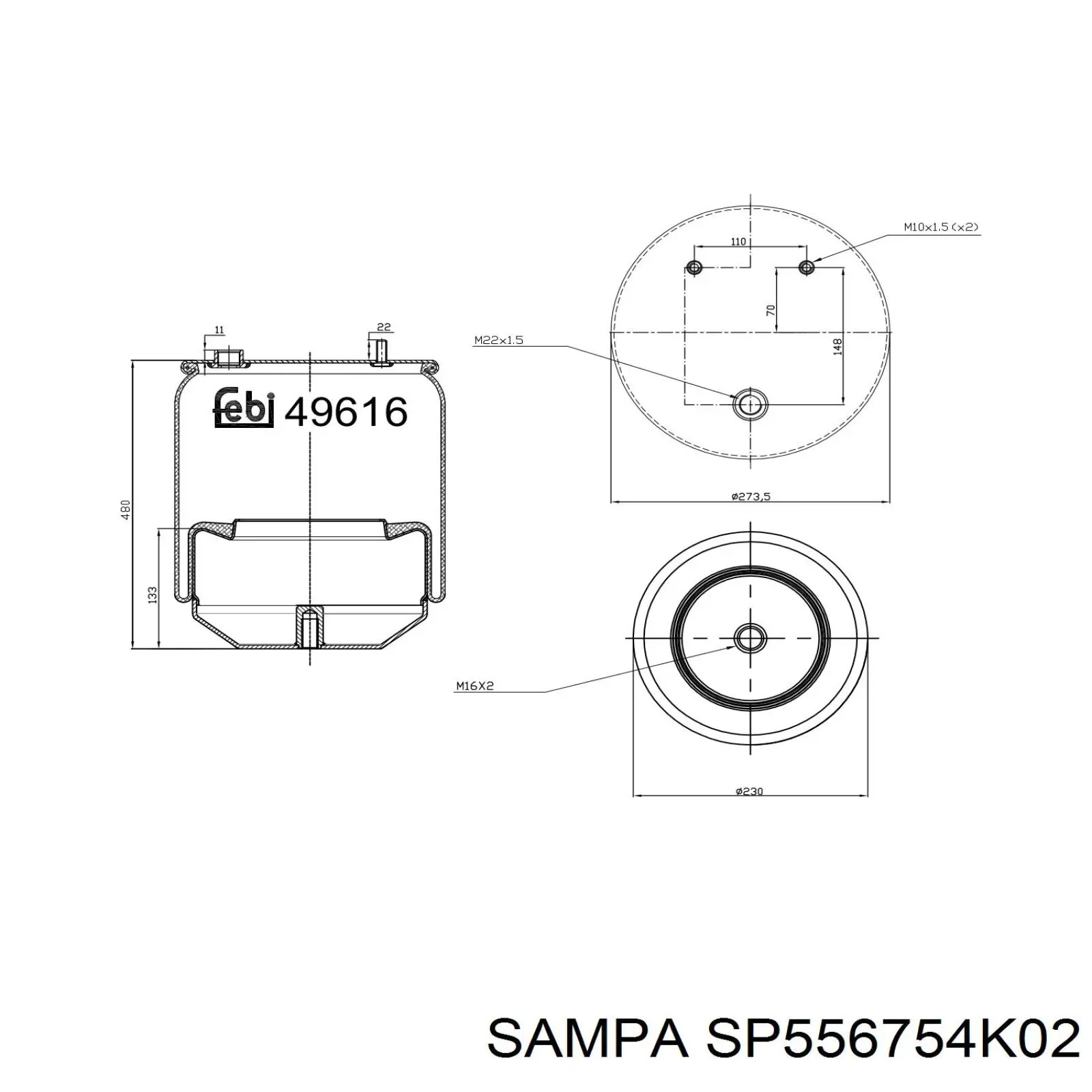 Coxim pneumático (suspensão de lâminas pneumática) do eixo traseiro Continental/Siemens 6754NP02 preço, a partir de 149,89 USD