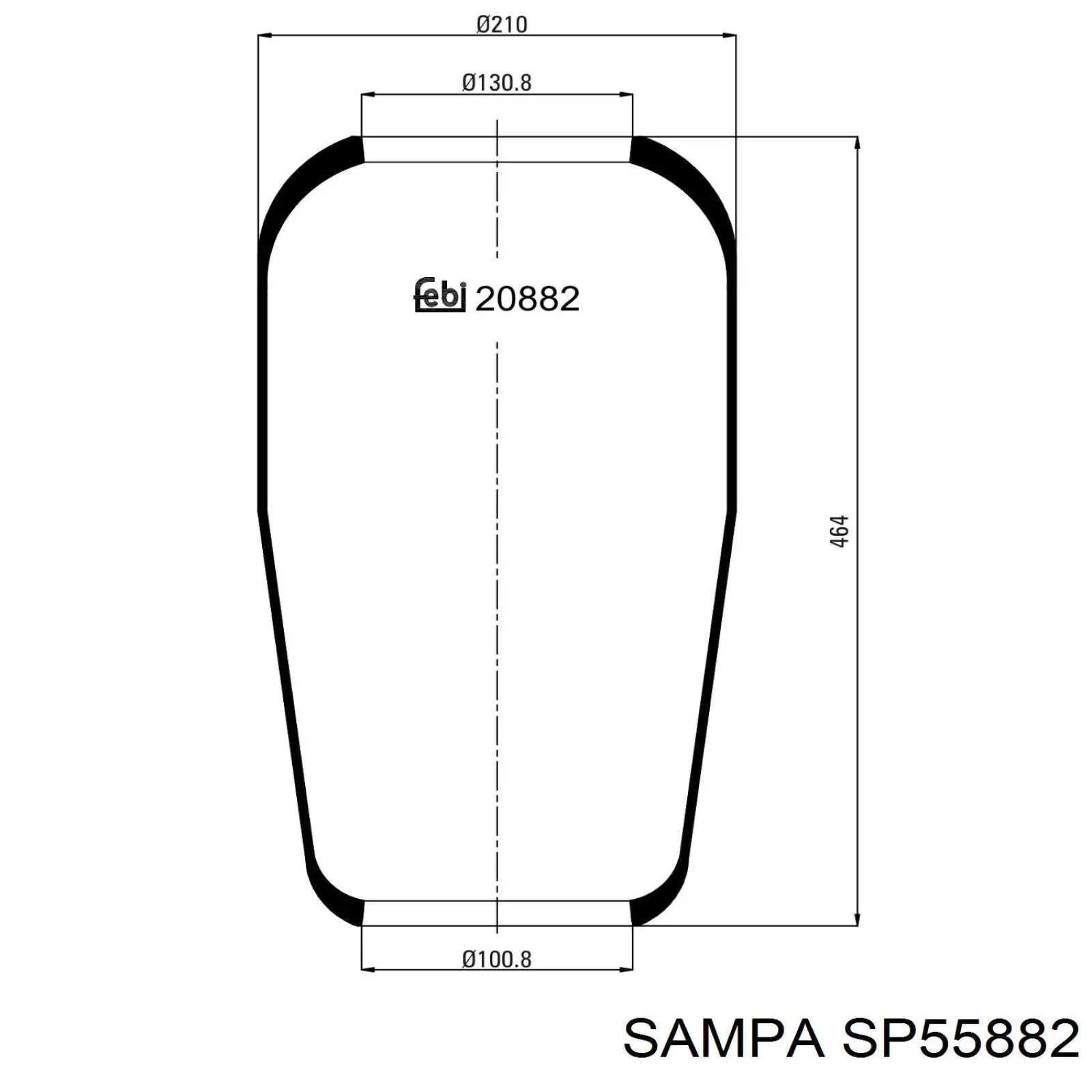 SP55882 Sampa Otomotiv‏ Coxim pneumático (suspensão de lâminas pneumática) do eixo