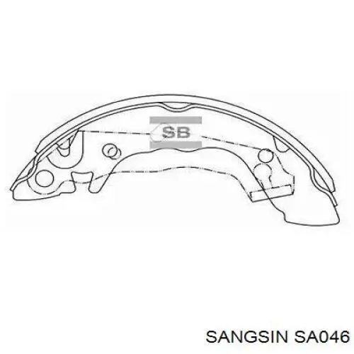 SA046 Sangsin Sapatas do freio traseiras de tambor
