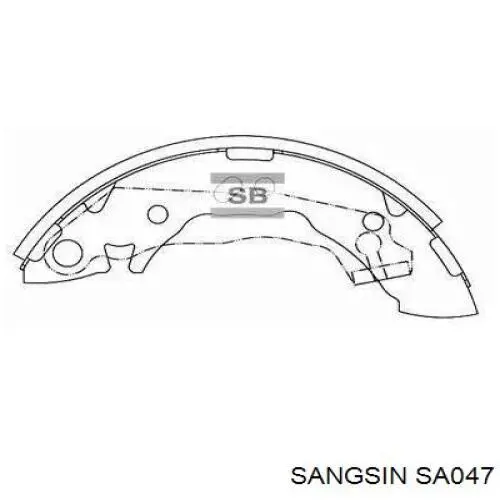 SA047 Sangsin Sapatas do freio traseiras de tambor
