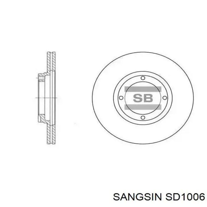 SD1006 Sangsin Disco do freio traseiro
