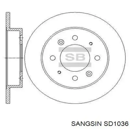 Disco do freio dianteiro Sangsin SD1036 preço, a partir de 58,53 USD