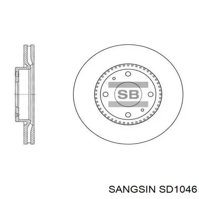 SD1046 Sangsin Disco do freio dianteiro