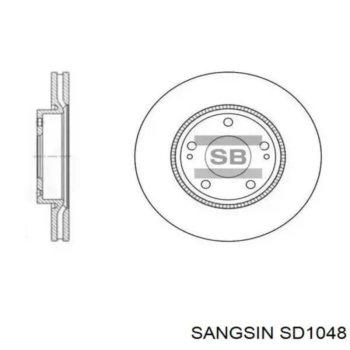SD1048 Sangsin Disco do freio dianteiro