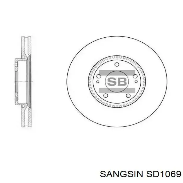 SD1069 Sangsin Disco do freio dianteiro