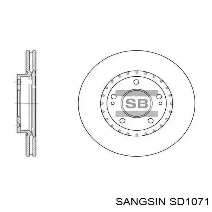 SD1071 Sangsin Disco do freio dianteiro