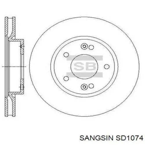SD1074 Sangsin Disco do freio dianteiro
