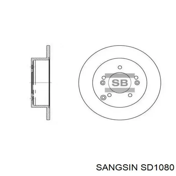 SD1080 Sangsin Disco do freio traseiro