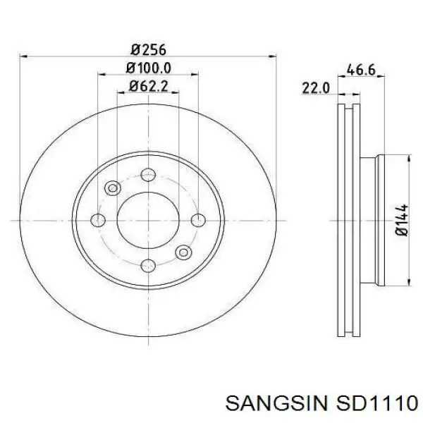SD1110 Sangsin Disco do freio dianteiro
