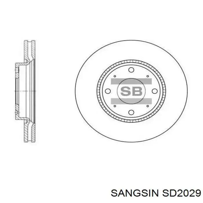 SD2029 Sangsin Disco do freio dianteiro