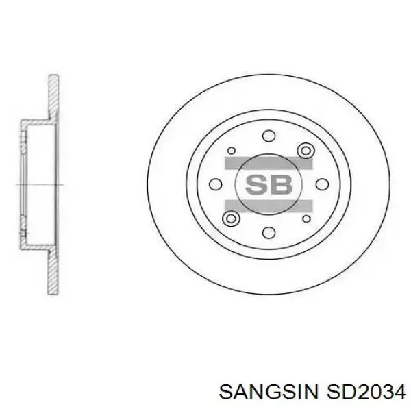 Disco do freio traseiro Sangsin SD2034 preço, a partir de 47,85 USD