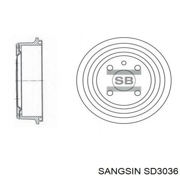 Compre SD3036 Sangsin Tambor do freio traseiro