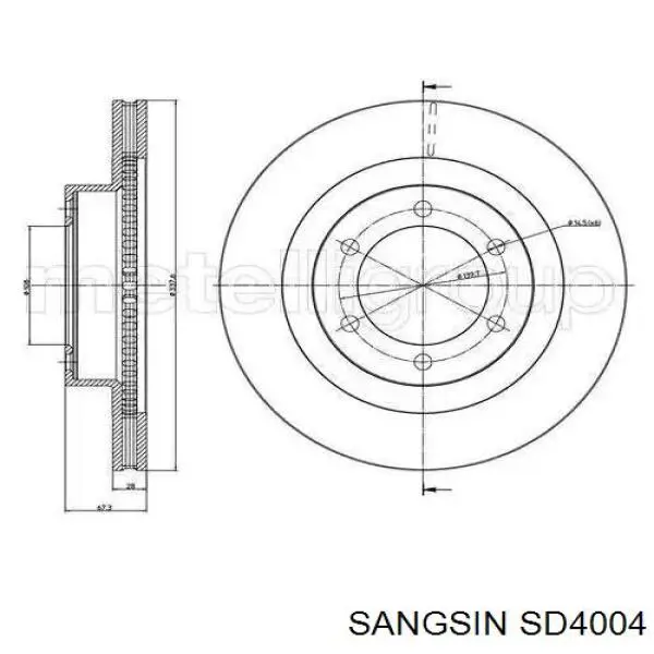 Disco do freio dianteiro Sangsin SD4004 preço, a partir de 62,11 USD