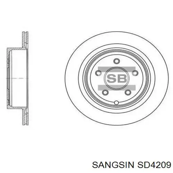SD4209 Sangsin Disco do freio traseiro