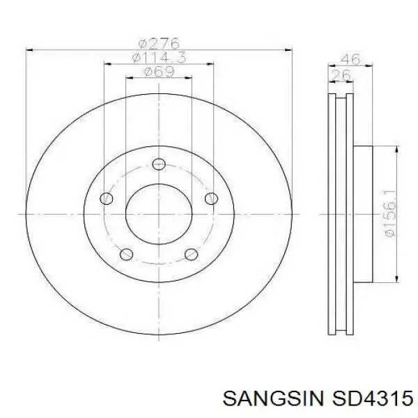 Compre SD4315 Sangsin Disco do freio dianteiro
