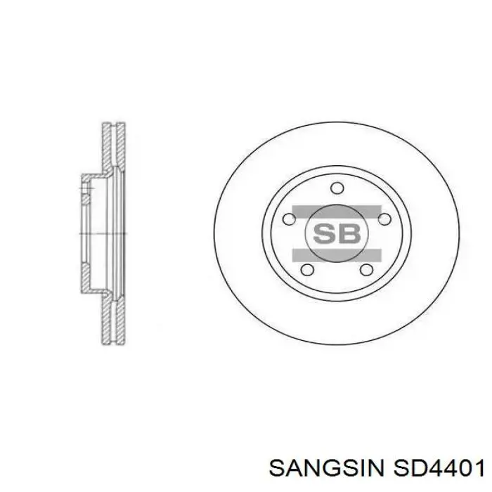 SD4401 Sangsin Disco do freio dianteiro