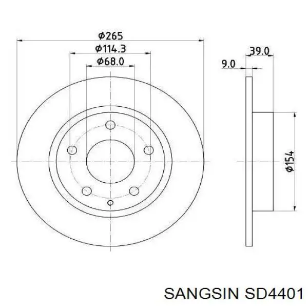 Disco do freio dianteiro Sangsin SD4401 preço, a partir de 41,26 USD