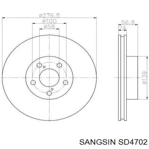 Disco do freio dianteiro Sangsin SD4702 preço, a partir de 40,13 USD
