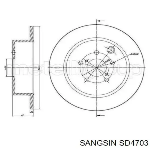 SD4703 Sangsin Disco do freio dianteiro