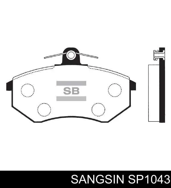 SP1043 Sangsin Sapatas do freio dianteiras de disco