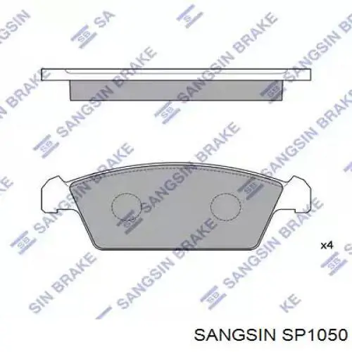 SP1050 Sangsin Sapatas do freio dianteiras de disco