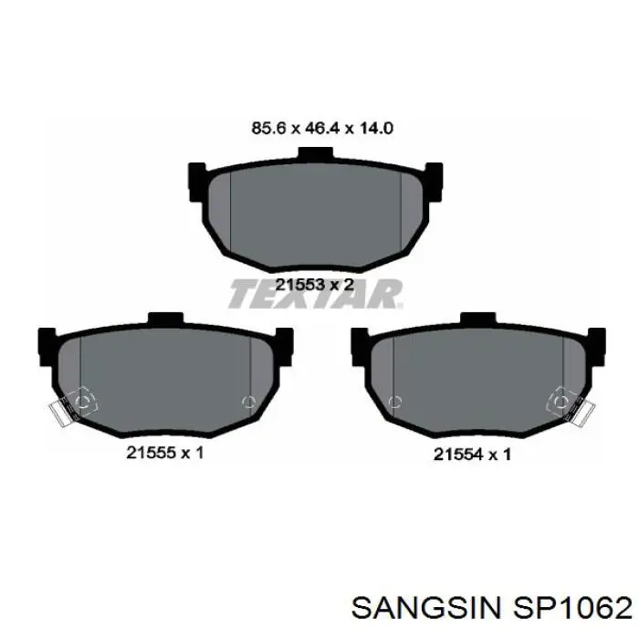 Compre SP1062 Sangsin Sapatas do freio traseiras de disco