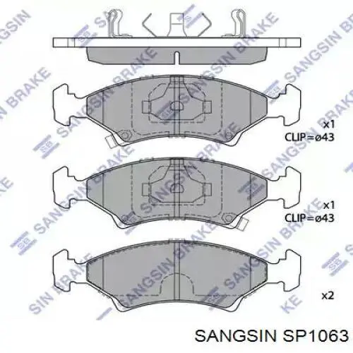 SP1063 Sangsin Sapatas do freio dianteiras de disco