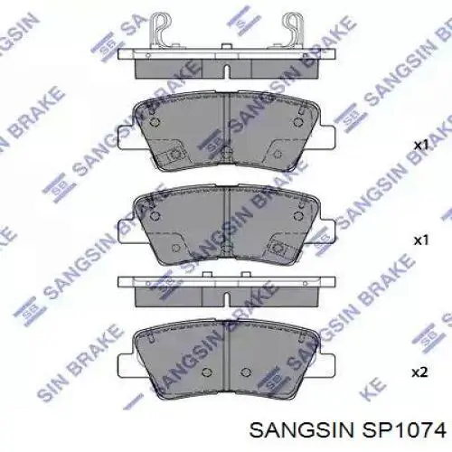 Sapatas do freio traseiras de disco Sangsin SP1074 preço, a partir de 21,92 USD