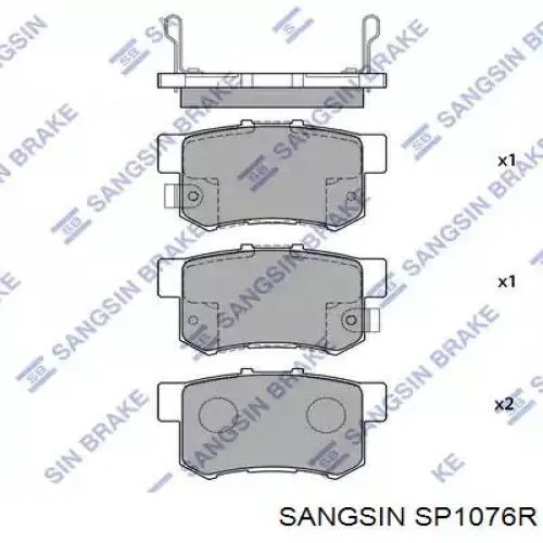 SP1076R Sangsin Sapatas do freio traseiras de disco