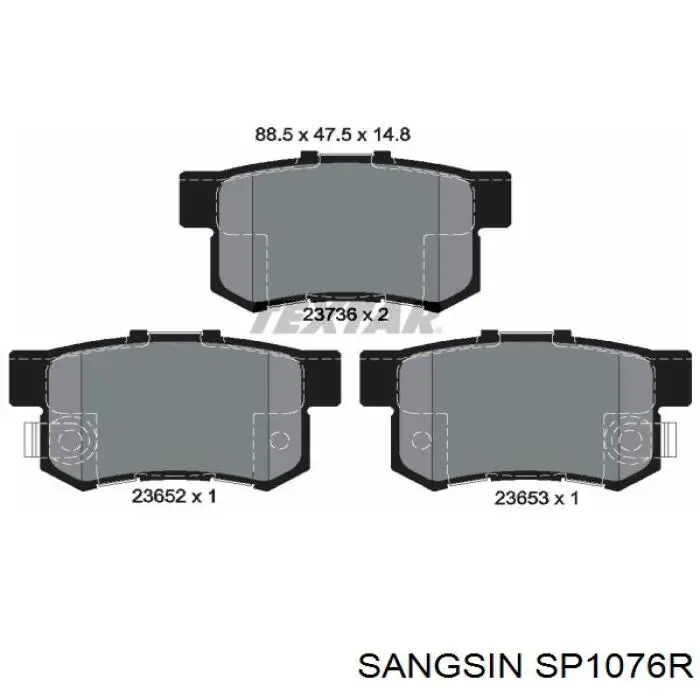 Sapatas do freio traseiras de disco Sangsin SP1076R preço, a partir de 26,43 USD