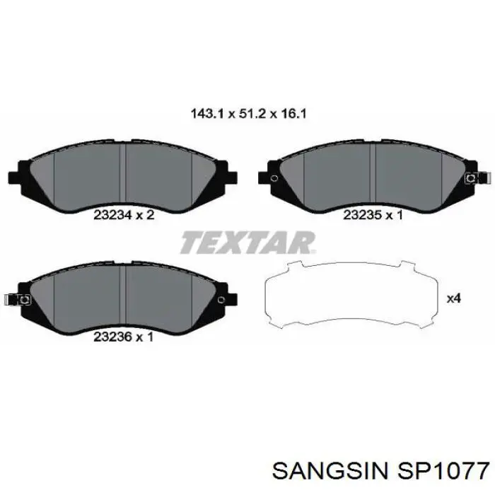 Compre SP1077 Sangsin Sapatas do freio dianteiras de disco