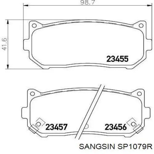 Sapatas do freio traseiras de disco Sangsin SP1079R preço, a partir de 20,93 USD