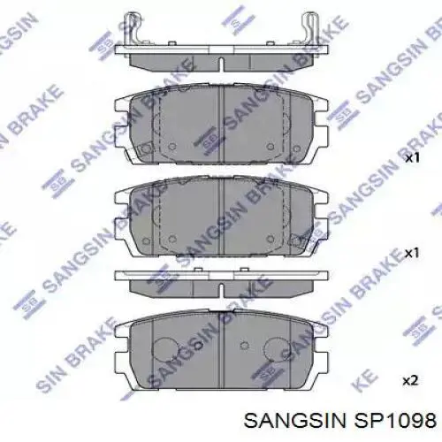 SP1098 Sangsin Sapatas do freio traseiras de disco