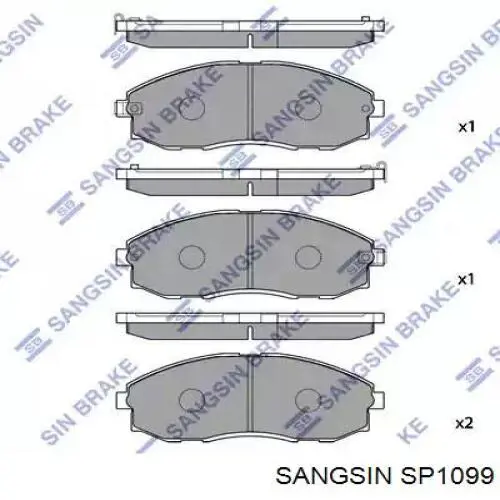SP1099 Sangsin Sapatas do freio dianteiras de disco